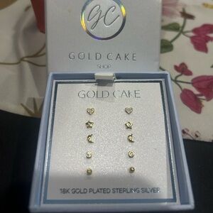 Women's Gold Stud Earring Set